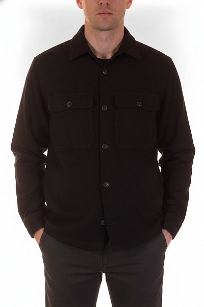 JACK & JONES Pánský Bavlněný Košilový Kabát černý Vel. EU M