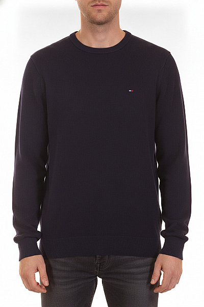 TOMMY HILFIGER Pánský černý Bavlněný Svetr Basic Vel. EU M