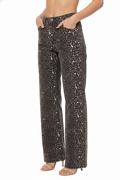 VERO MODA Dámské Kalhoty široké S Potiskem Zvířecí Vzor Velikost 28/30