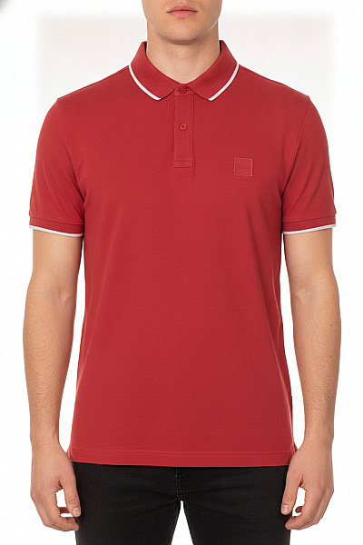 Hugo Boss Pánské červené Polo Tričko S Límečkem A Krátkým Rukávem Vel. EU M