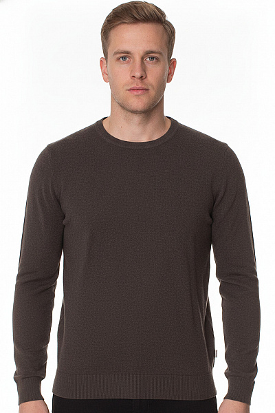 JACK & JONES Pánský Svetr Hnědý Dlouhý Rukáv Basic Vel. L