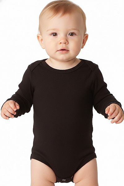 LINDEX Dětské Body S Dlouhým Rukávem Bavlněné černé Velikost EU 74 Cm