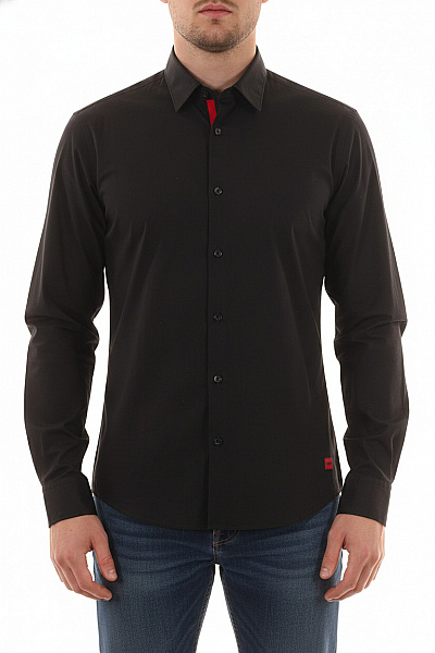 Hugo Boss Pánská černá Košile S Dlouhým Rukávem Elegantní Slim Fit Velikost L