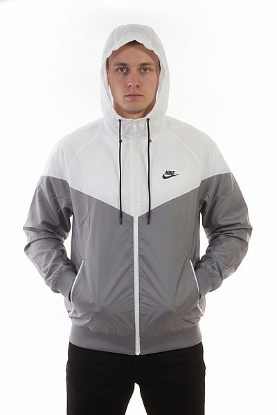 Nike Pánská Bunda S Kapucí šedá Sportovní Lehká Větrová Vel. EU L