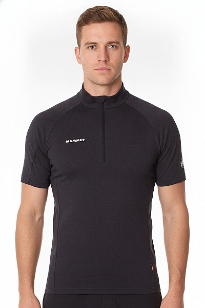MAMMUT Pánské Tričko S Krátkým Rukávem A Límečkem Na Zip Velikost EU XL