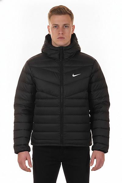Nike Pánská černá Prošívaná Bunda S Kapucí Na Zimu Vel. M