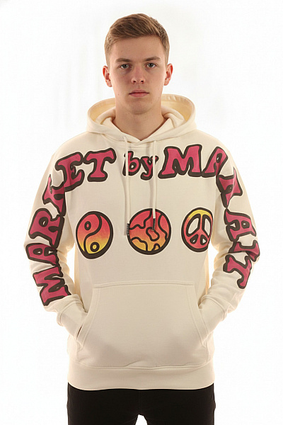 MARKET Pánská Mikina S Kapucí A Potiskem Přes Hlavu Streetwear Velikost EU M
