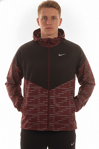 Nike Pánská Běžecká Bunda S Kapucí A Reflexním Vzorem Velikost EU L