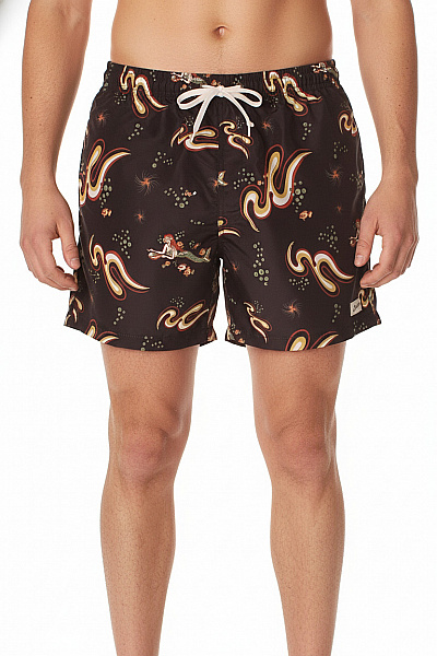Bather Pánské Koupací Kraťasy S Potiskem Retro