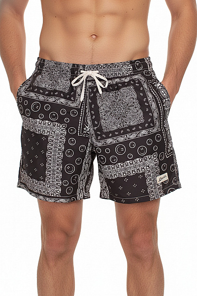 Bather Pánské Koupací Kraťasy S Potiskem A Gumou V Pase