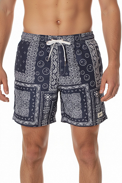 Bather Pánské Koupací Kraťasy S Potiskem Bandana A Smajlíků