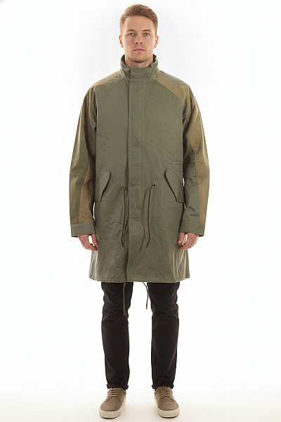 Pánská Khaki Parka Bavlněná Prodloužená Outdoorová Moderní Vel. L