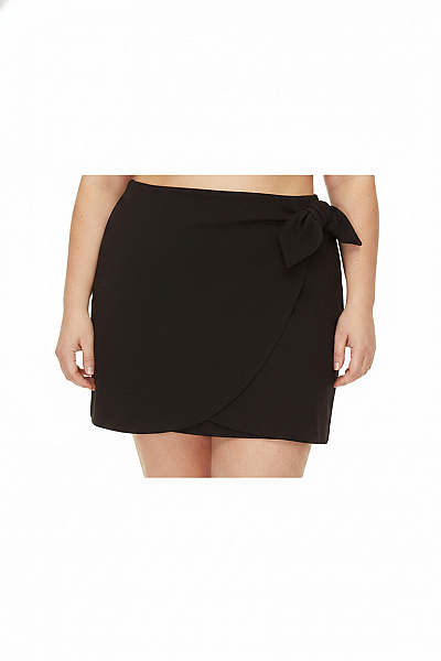Černá Zavinovací Mini Sukně S Mašlí Velikost 3XL