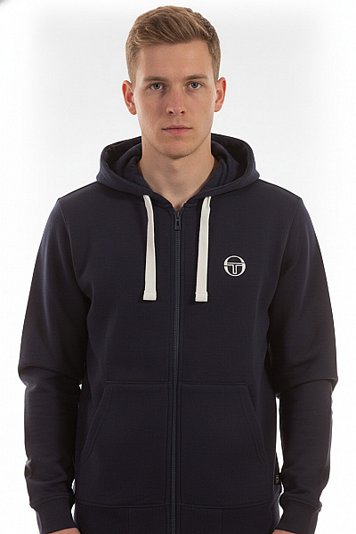SERGIO TACCHINI Pánská Tmavě Modrá Mikina S Kapucí A Výšivkou Vel. M