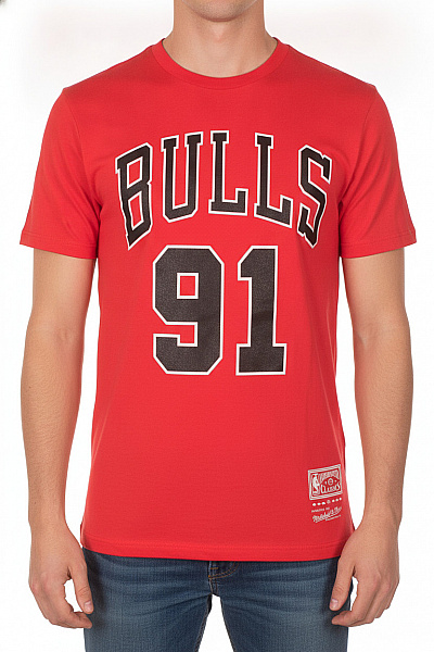Mitchell & Ness Pánské Tričko S Krátkým Rukávem A Potiskem Bulls 91 Vel. S