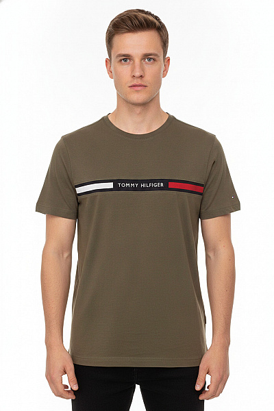 TOMMY HILFIGER Pánské Tričko S Krátkým Rukávem A Potiskem Vel. EU M