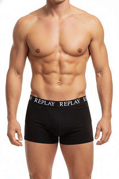 REPLAY Pánské Boxerky Bavlněné černé