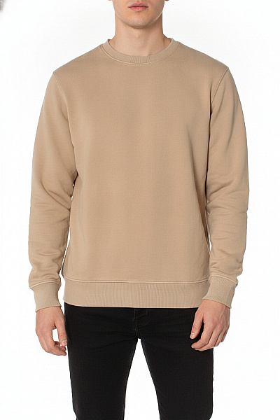 ALPHATAURI Pánská Béžová Mikina S Dlouhým Rukávem Crewneck Bavlněná Velikost EU S