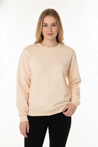 URBAN CLASSICS Dámská Mikina S Dlouhým Rukávem Béžová Jednobarevná Oversized Streetwear Vel. M
