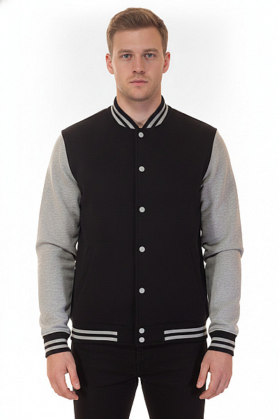 URBAN CLASSICS Pánská Bunda Bomber Varsity černá S Dlouhým Rukávem Velikost L