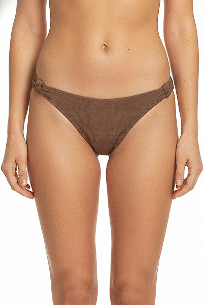 SHIWI Dámské Hnědé žebrované Bikiny Na Zavazování Vel. 38