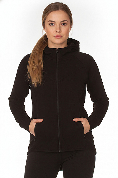 URBAN CLASSICS Dámská Mikina S Dlouhým Rukávem Na Zip Prodloužená černá Bavlněná Velikost M