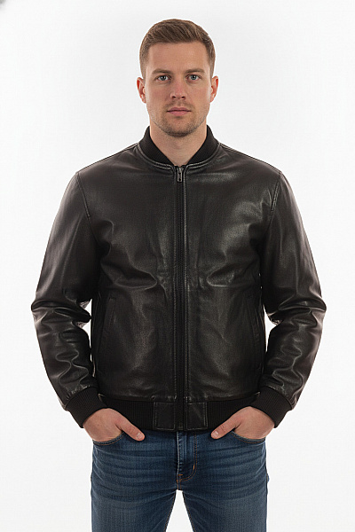 URBAN CLASSICS Pánská Bomber Bunda Kožená černá Se Zipem Oversize Moderní Velikost M