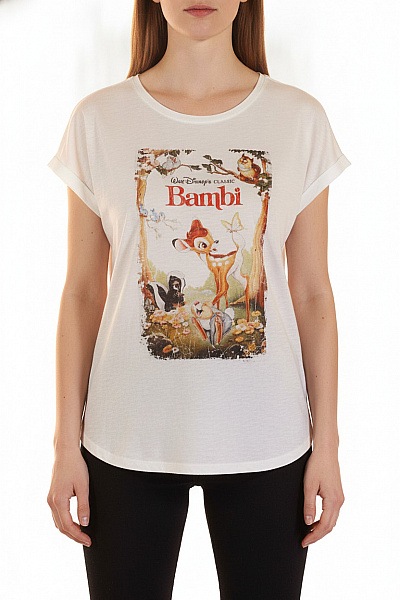 DISNEY Dámské Tričko S Krátkým Rukávem A Potiskem Bambi Velikost XL