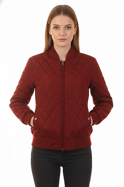 URBAN CLASSICS Dámská Prošívaná Bunda Bomber červená Se Zipem