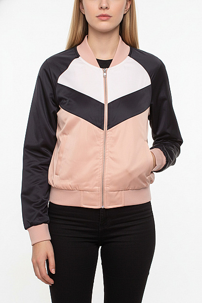 URBAN CLASSICS Bomber Bunda S Dlouhým Rukávem Růžová černá Bílá Streetwear Velikost S