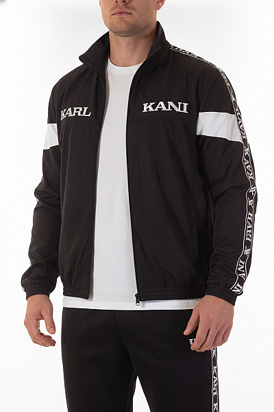 KARL  KANI Pánská černá Větrová Bunda Se Zipem Vel. EU XXL