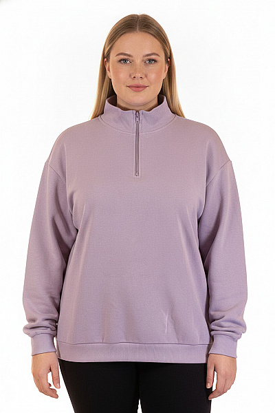 URBAN CLASSICS Dámská Mikina Fialová S Dlouhým Rukávem A Stojáčkem Vel. EU XXL
