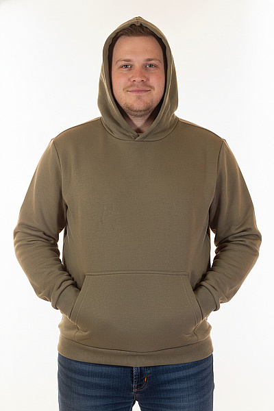URBAN CLASSICS Pánská Mikina S Kapucí A Klokaní Kapsou Khaki Jednobarevná Bavlněná Vel. EU XXL