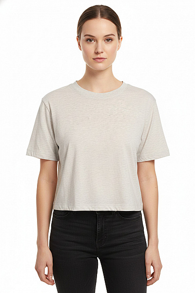 URBAN CLASSICS Dámské Tričko S Krátkým Rukávem Basic Crop Top šedé Velikost XS