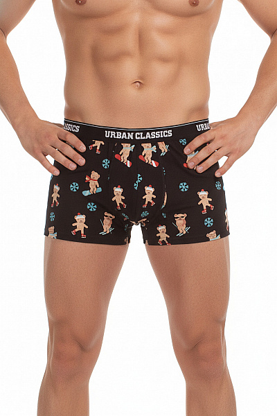 URBAN CLASSICS Pánské Boxerky S Medvídky A Sněhovými Vločkami Vel. EU L