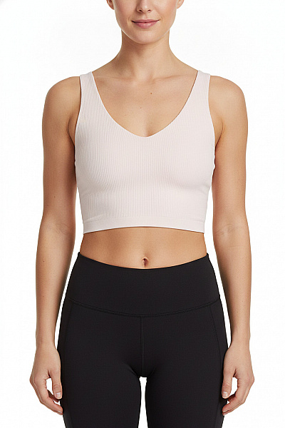 Aimn Dámské Prádlo Podprsenka Crop Top Bezešvá S Hlubokým Výstřihem Růžová Vel. EU M