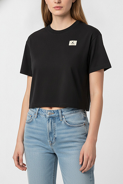 Nike Dámské černé Tričko S Krátkým Rukávem Crop Top Basic Vel. L