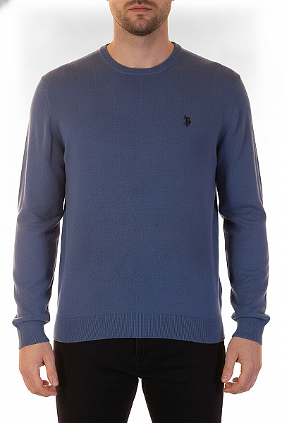 Ralph Lauren Modrý Kašmírový Pulovr Přes Hlavu S Logem Velikost Xl