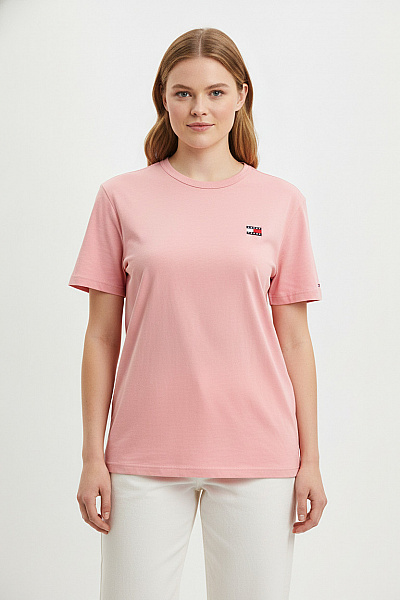 TOMMY HILFIGER Dámské Tričko S Krátkým Rukávem Růžové Basic Vel. EU XL
