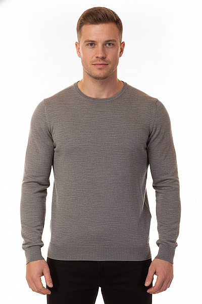 Johnstons Of Elgin Pánský Vlněný Svetr S Dlouhým Rukávem šedý Basic Velikost EU XL