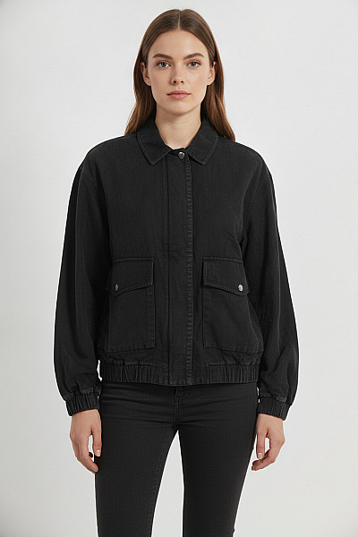 Woolrich Dámská Bomber Bunda Krátká Vintage černá Velikost EU M