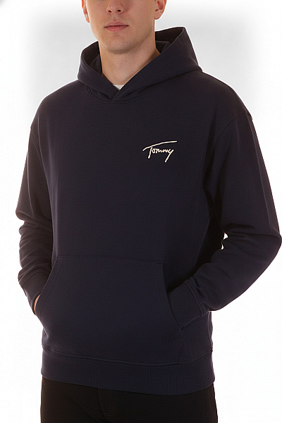 TOMMY HILFIGER Pánská Tmavě Modrá Mikina S Kapucí A Výšivkou Velikost L