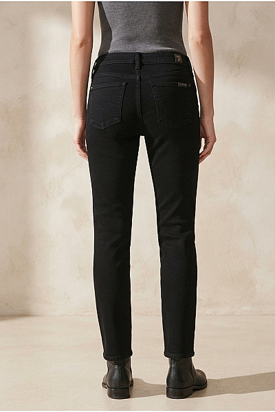 7 For All Mankind Dámské Hnědé Strečové Džíny S Vysokým Pasem Rovné Velikost 29
