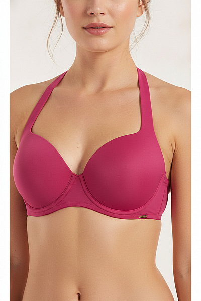 Sapph Růžová Plavková Podprsenka Za Krk Push Up Velikost EU 70E