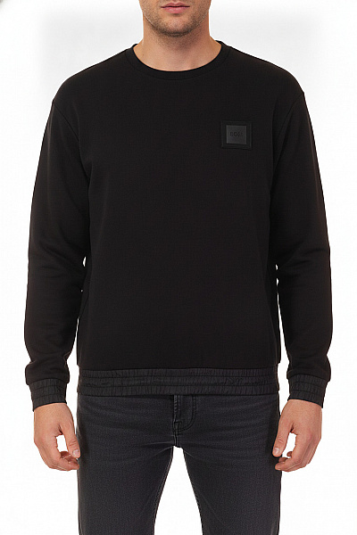 Hugo Boss Pánská Mikina černá S Dlouhým Rukávem Crewneck Jednobarevná Velikost L
