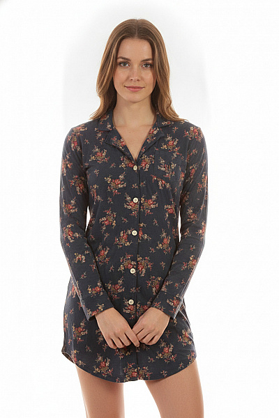 Ralph Lauren Dámské Pyžamo Modré Květované Bavlněné Velikost EU XS