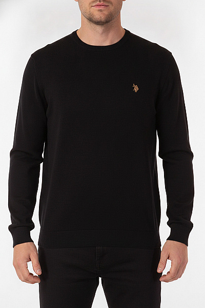 U.S.POLO ASSN. Pánská černá Mikina S Dlouhým Rukávem A Výšivkou Vel. EU XXL