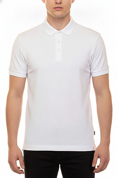 Hugo Boss Pánské Bílé Polo Tričko S Krátkým Rukávem A Výšivkou Vel. EU M