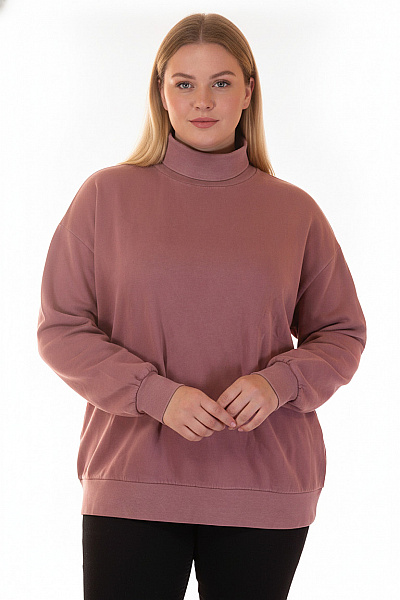Marc O´Polo Dámská Mikina S Dlouhým Rukávem A Rolákem Růžová Jednobarevná Oversized Vel. XL
