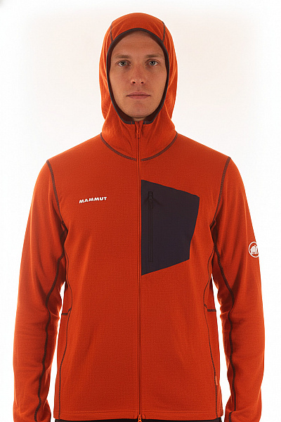 MAMMUT Pánská Mikina S Kapucí Na Zip Oranžová Outdoor Funkční Velikost Xxl